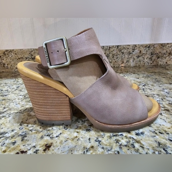 Kork-Ease Women’s Linden Leather Block Heeled Sandal Taupe Size 9 - Picture 6 of 7